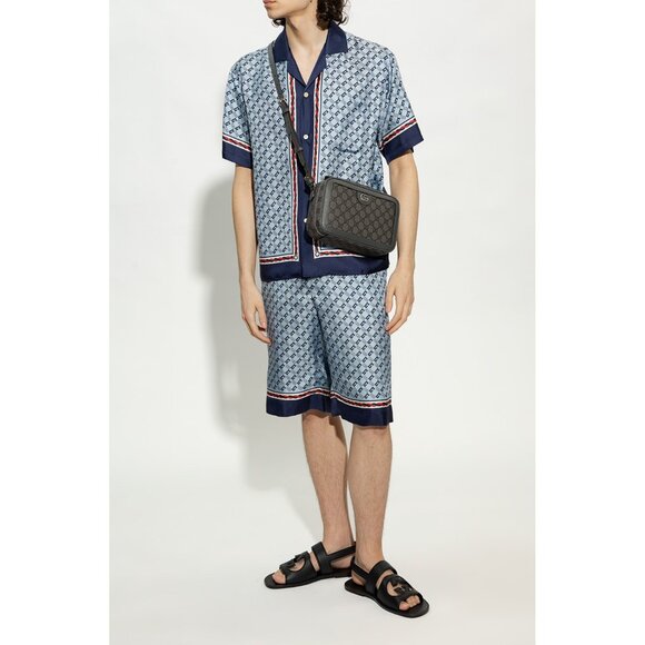 GUCCI SHOES MENS BLACK LEATHER CUTOUT INTERLOCKING G LOGO SANDALS sz 11 / 11.5 - Picture 3 of 14